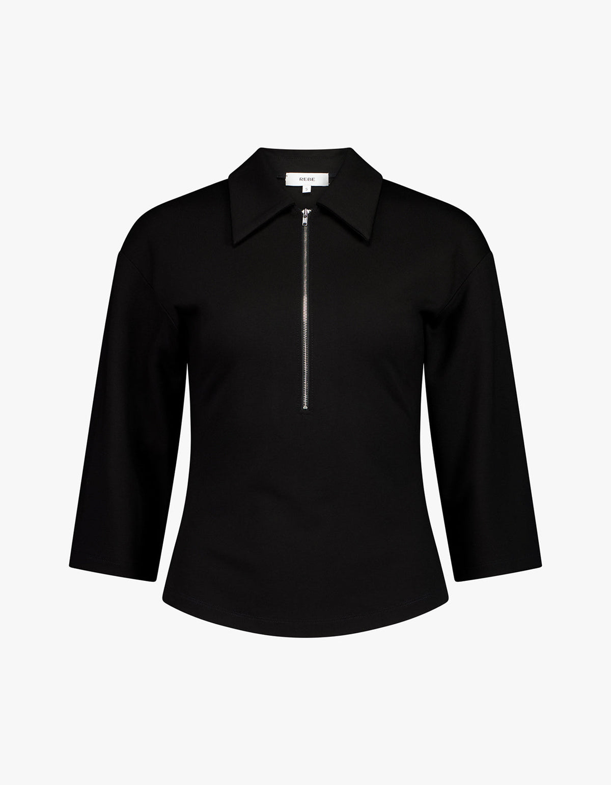 Zip-Front Polo - Black