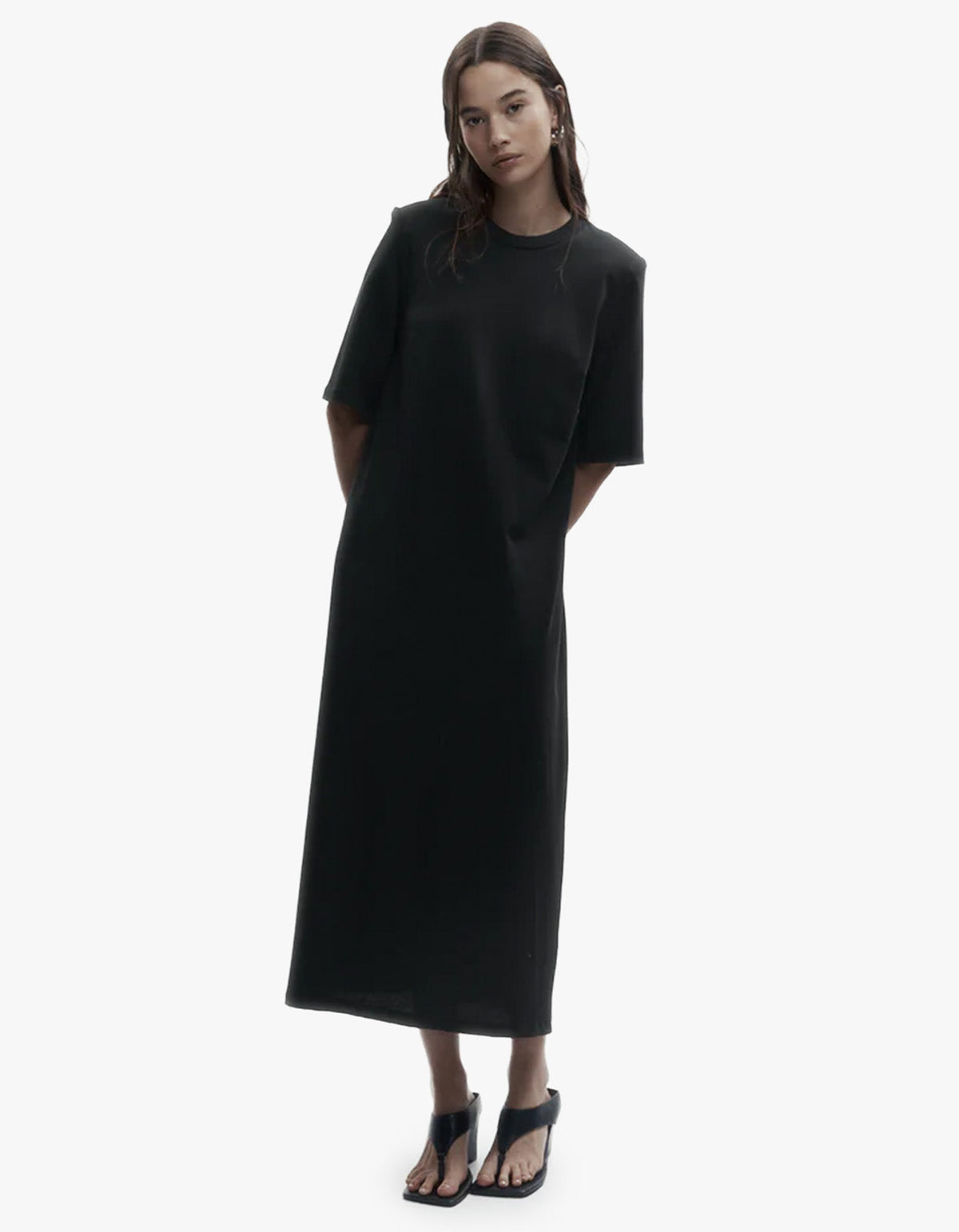 Cotton T-Shirt Dress - Black