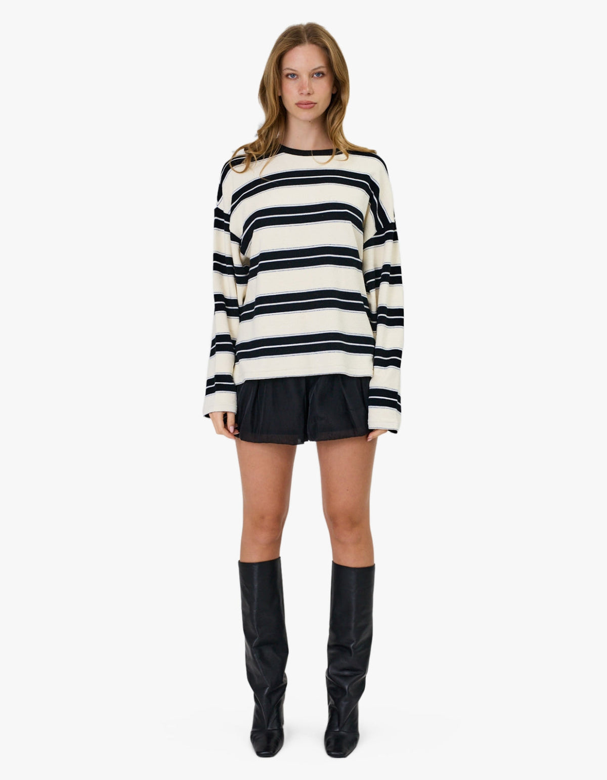 Miller Long Sleeve - Ivory/Black Stripe