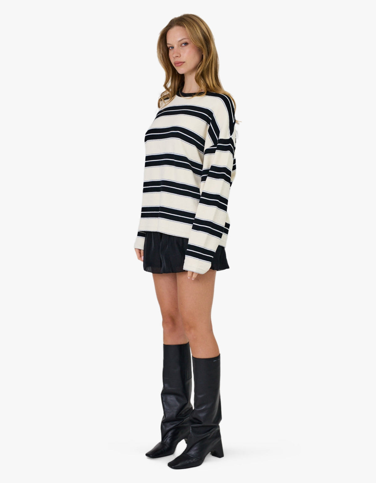 Miller Long Sleeve - Ivory/Black Stripe
