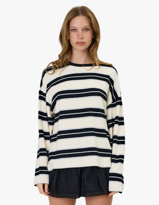 Miller Long Sleeve - Ivory/Black Stripe
