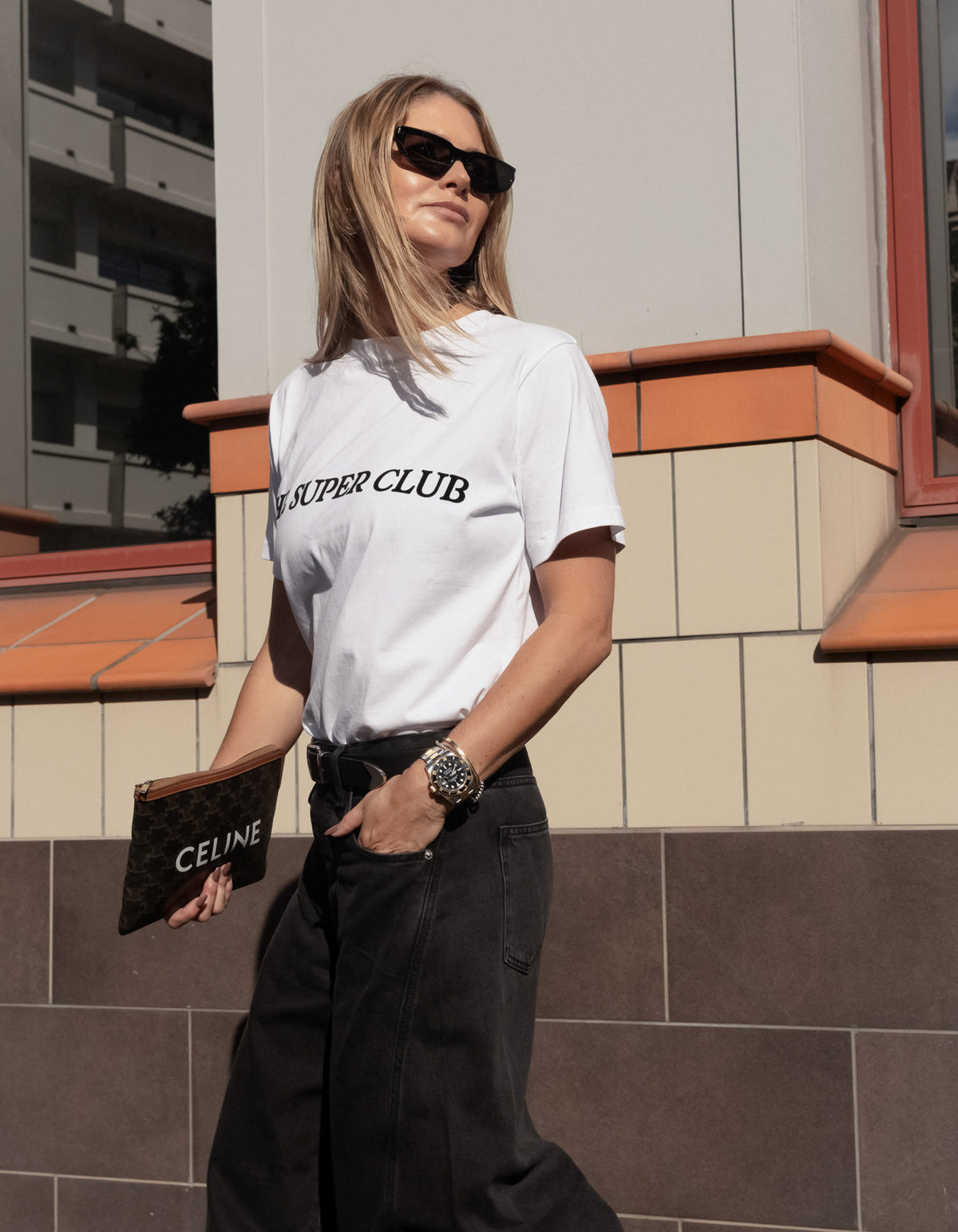 Super Club Tee - White/Black