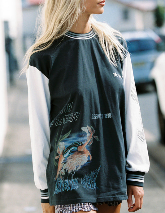 Metallic Diver Long Sleeve - Washed Black