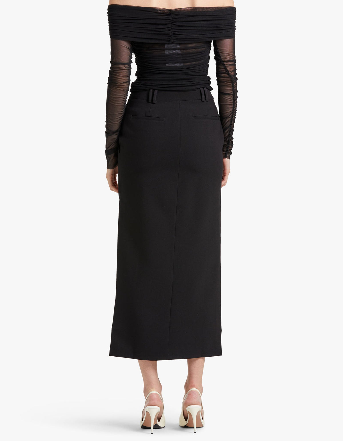 Irena Side Split Maxi Skirt - Black