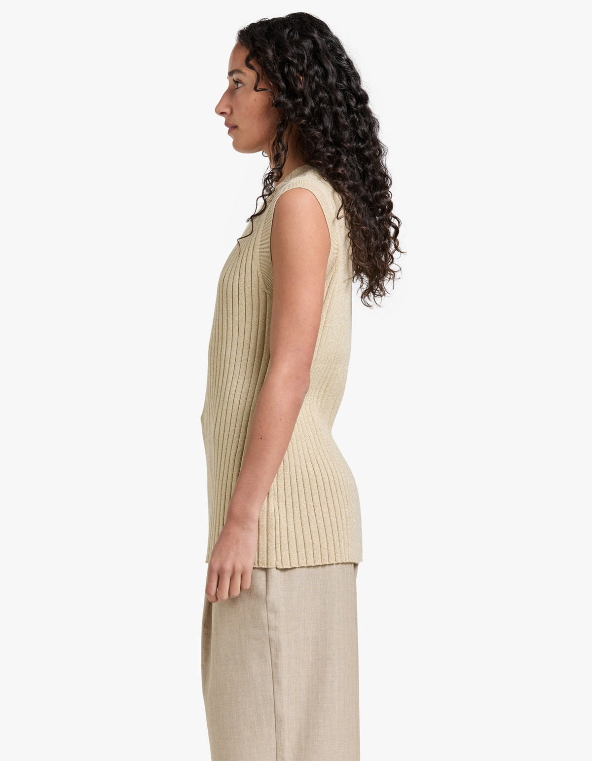 Livia Sleeveless Tunic Top - Champagne