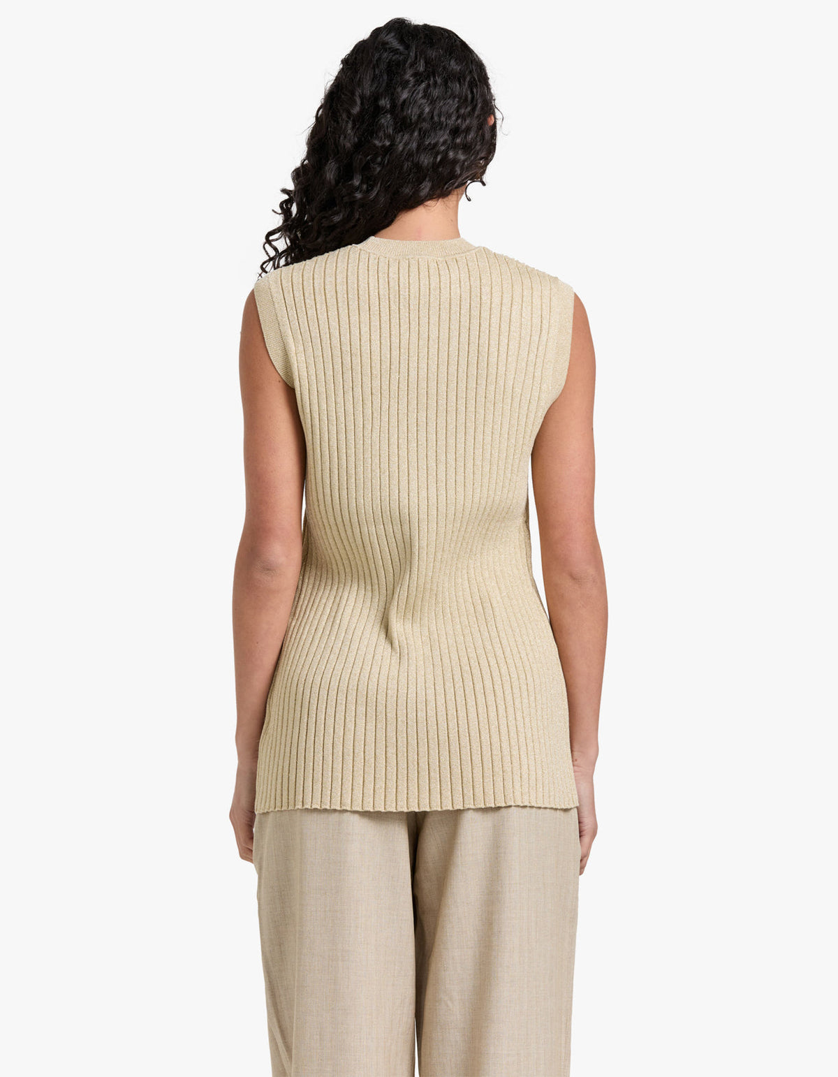 Livia Sleeveless Tunic Top - Champagne