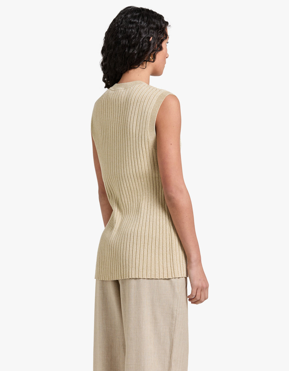 Livia Sleeveless Tunic Top - Champagne