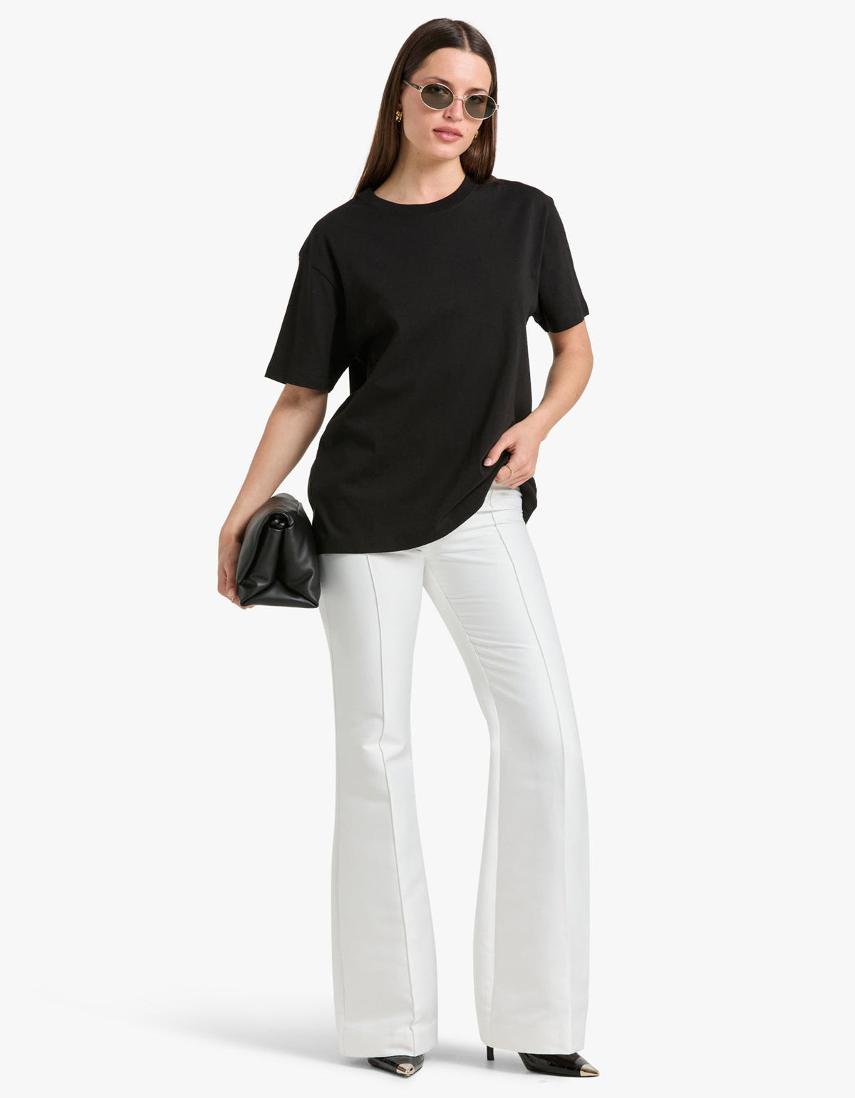 Thea Pintuck Flared Pant - Ivory