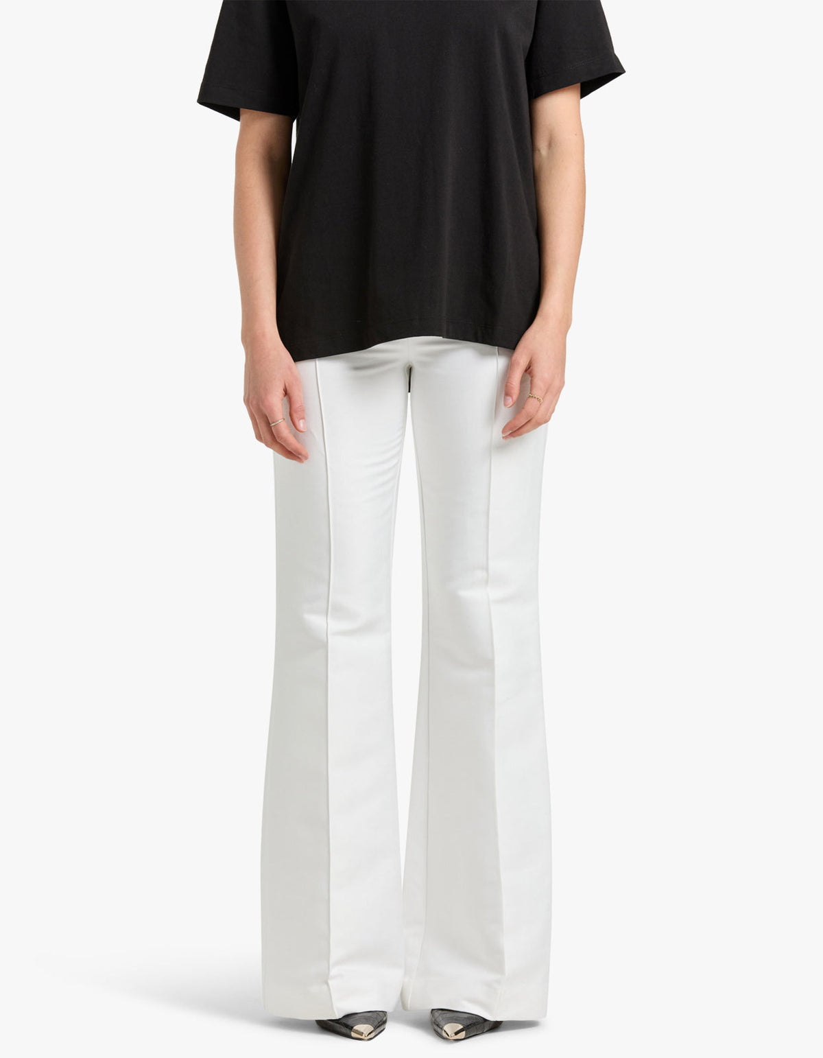 Thea Pintuck Flared Pant - Ivory