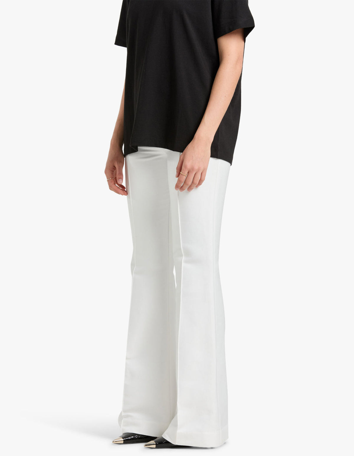 Thea Pintuck Flared Pant - Ivory