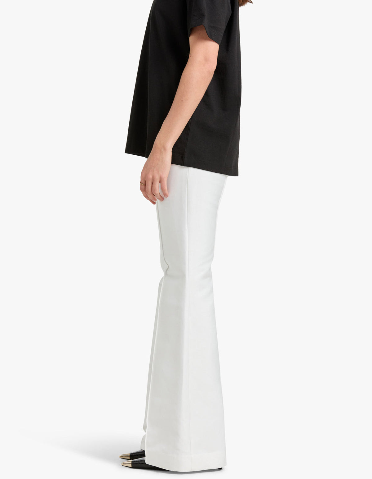 Thea Pintuck Flared Pant - Ivory
