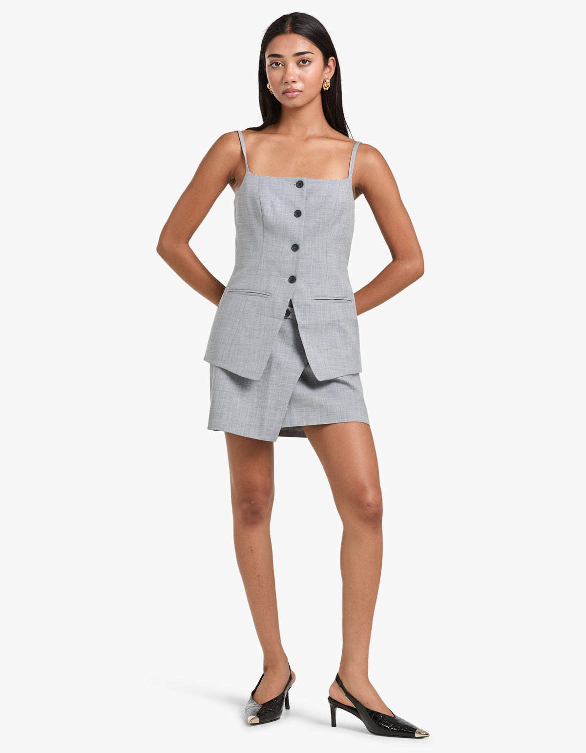 Asher Tailored Top - Smoke Grey