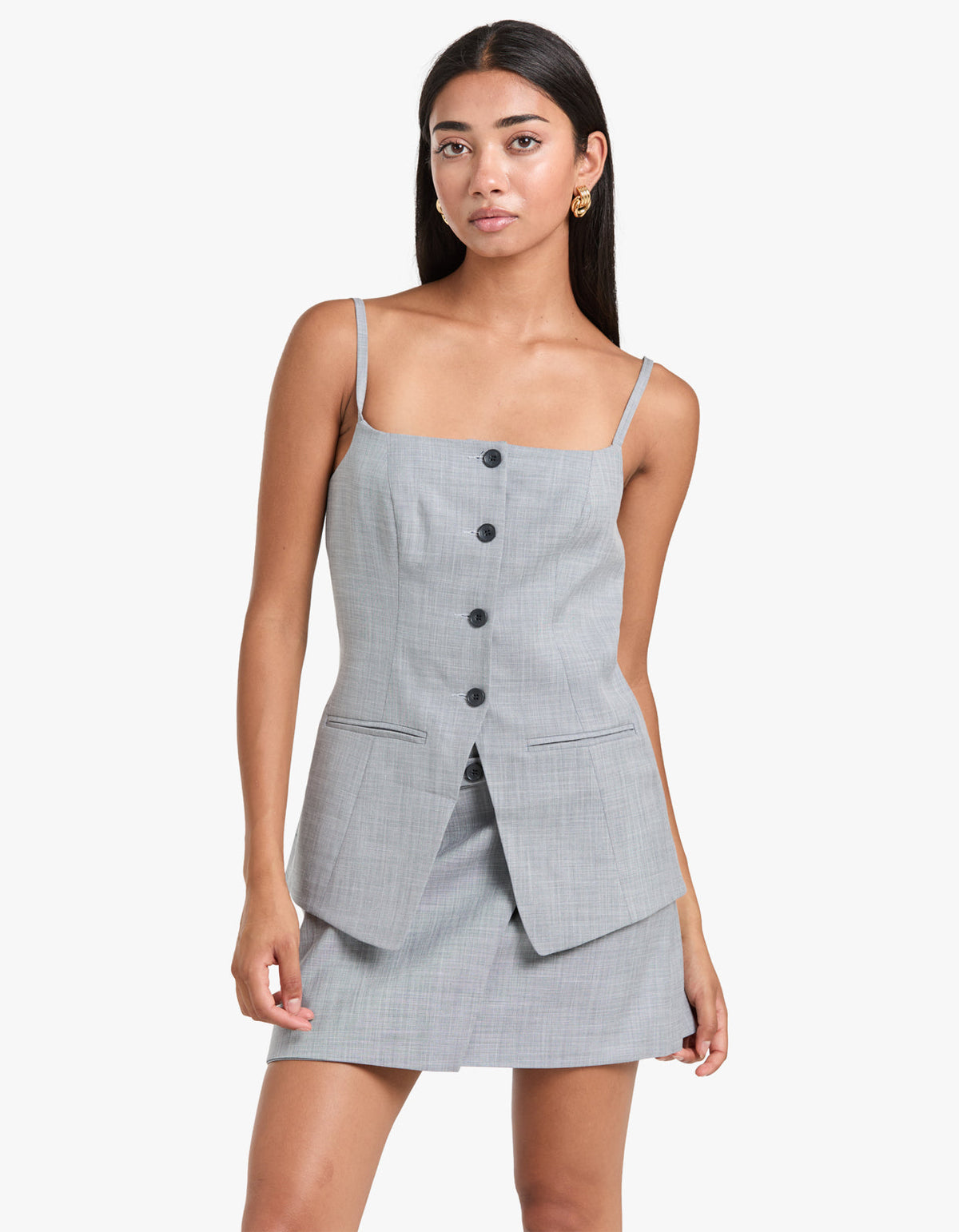 Asher Tailored Top - Smoke Grey