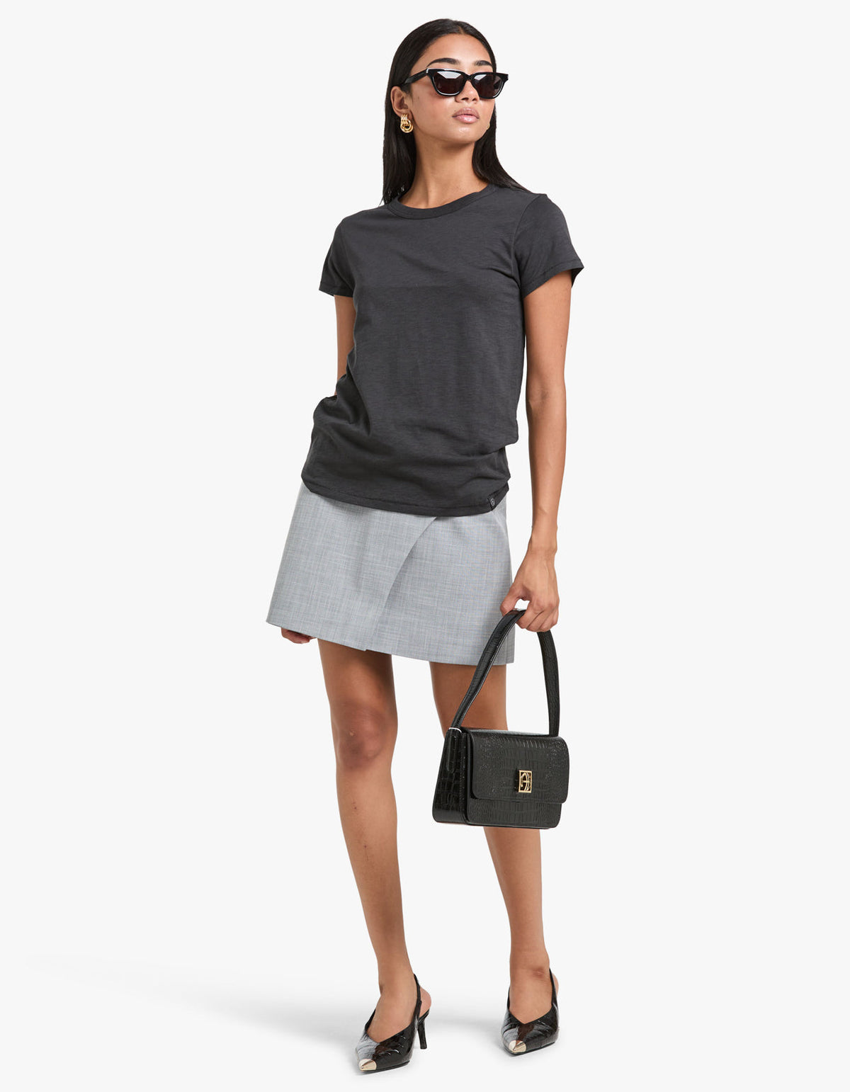 Asher Mini Skirt - Smoke Grey