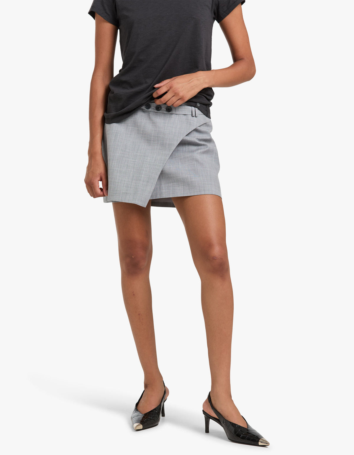 Asher Mini Skirt - Smoke Grey