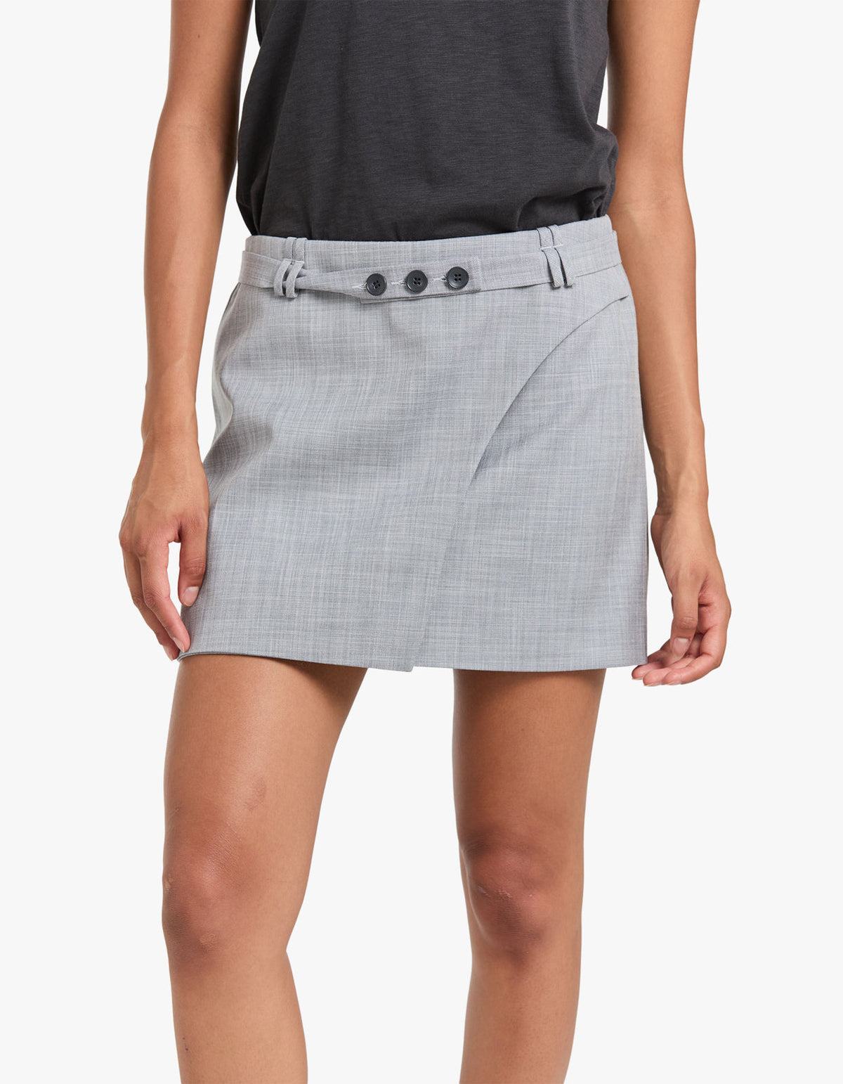 Asher Mini Skirt - Smoke Grey