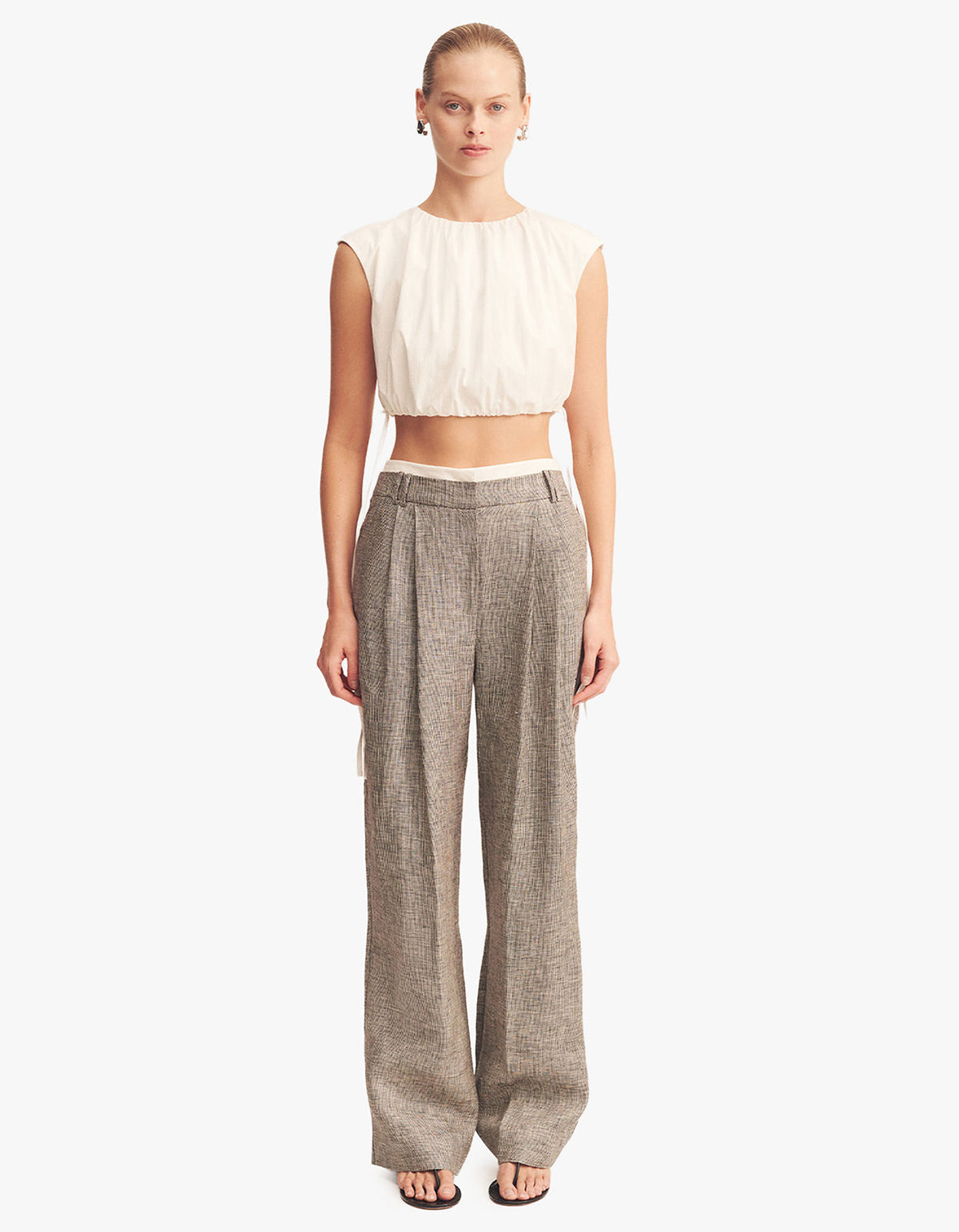Elliot Double Waist Band Pant - Concrete