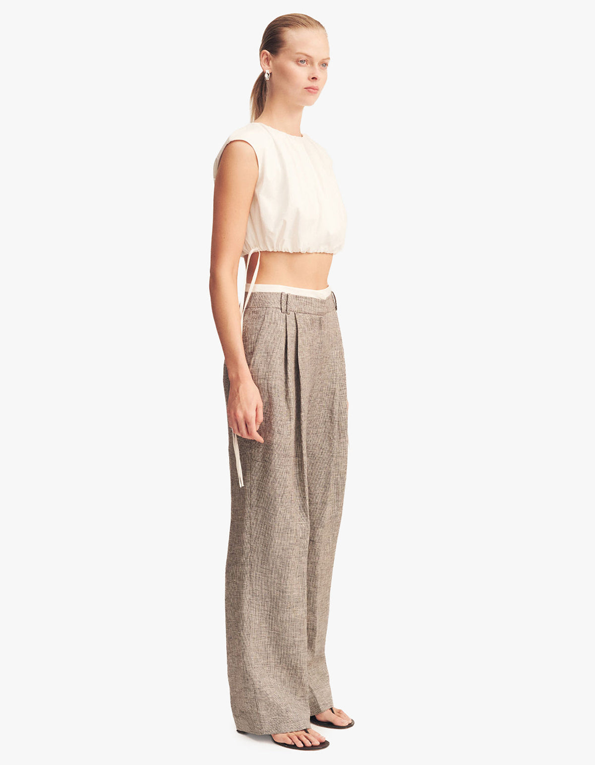 Elliot Double Waist Band Pant - Concrete