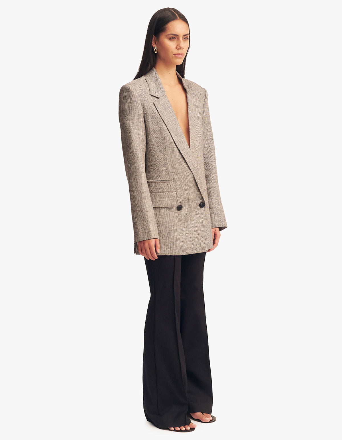 Elliot Double Breasted Blazer - Concrete