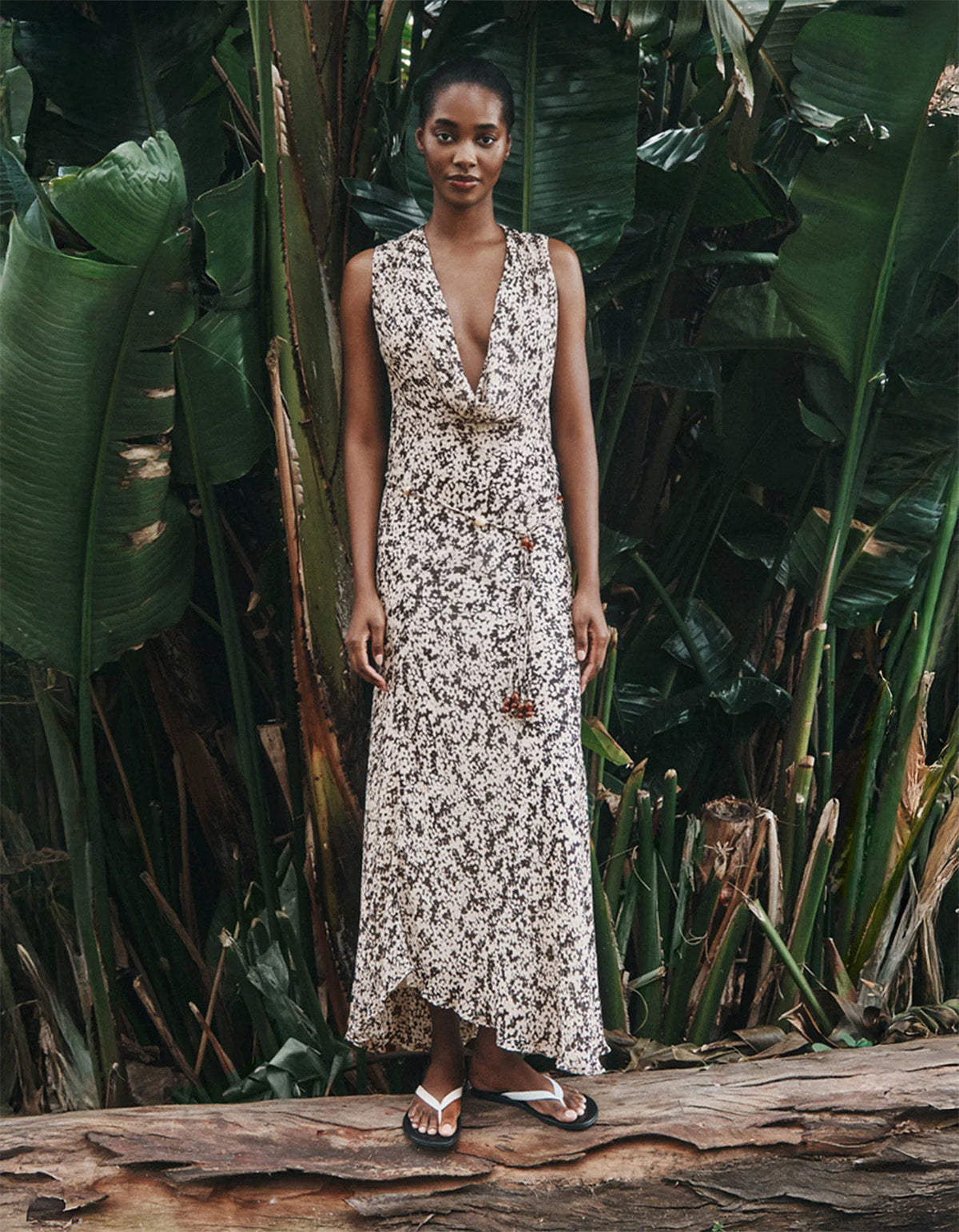 Ophelia Low Cowl Maxi Dress - Pavement Multi