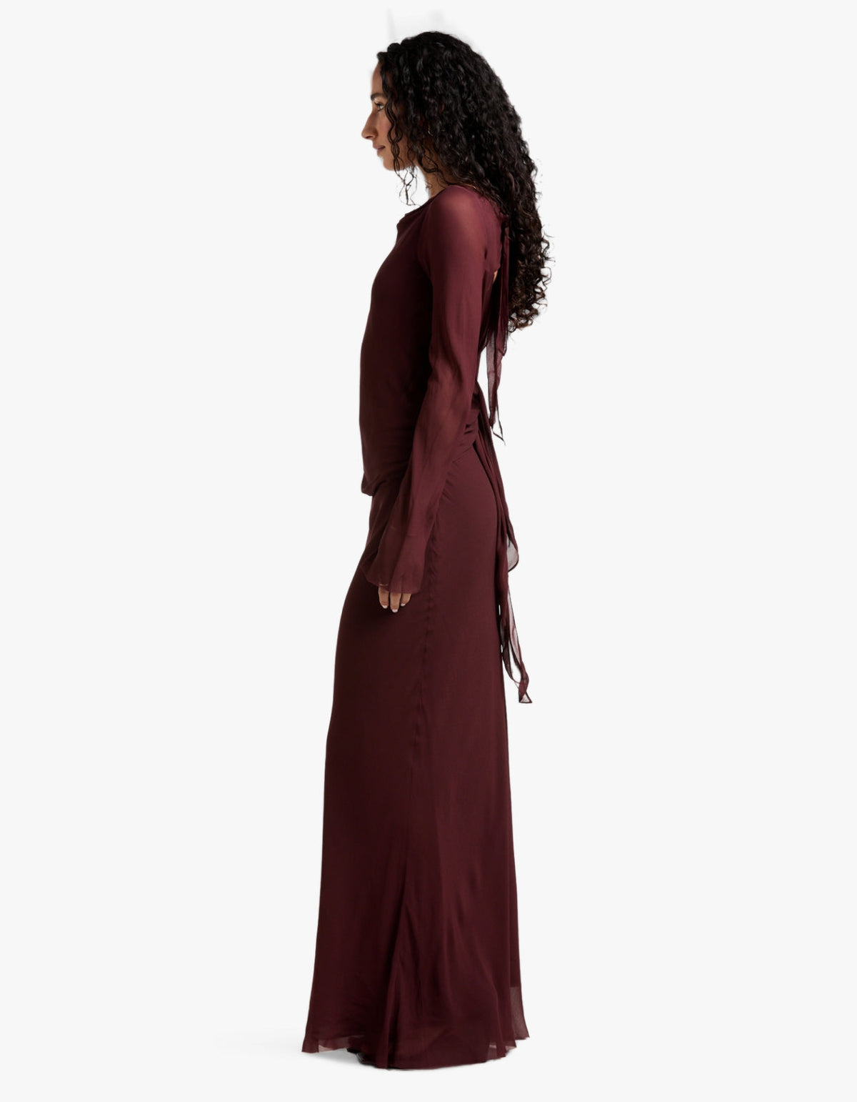Amanda L/S Maxi Dress - Raisin