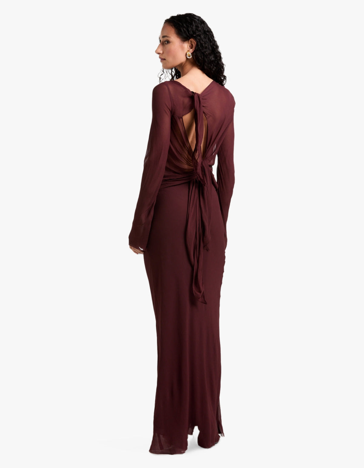Amanda L/S Maxi Dress - Raisin