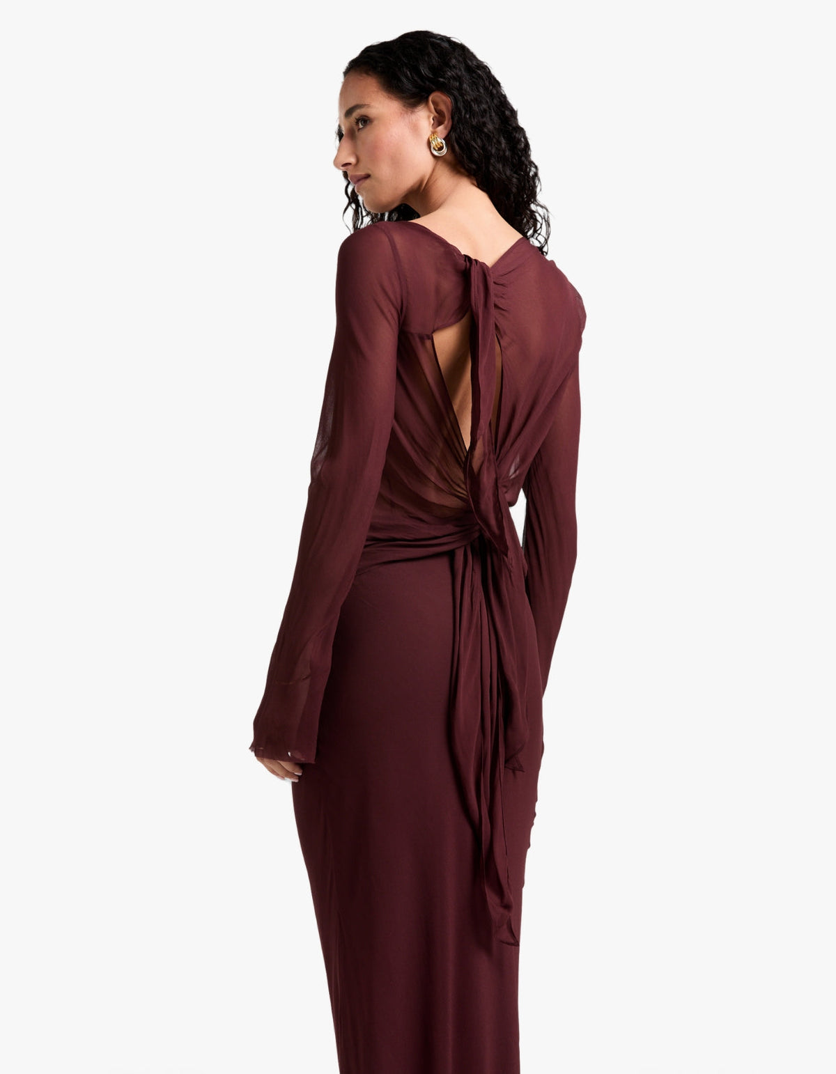 Amanda L/S Maxi Dress - Raisin