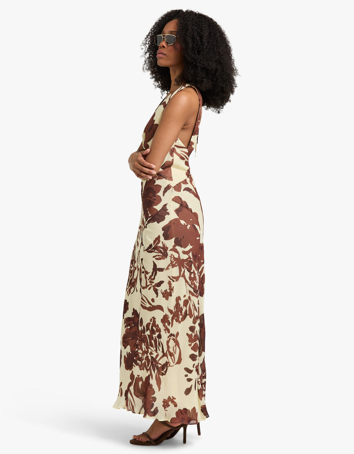Noa Plunged Maxi Dress - Pineapple Wallflower