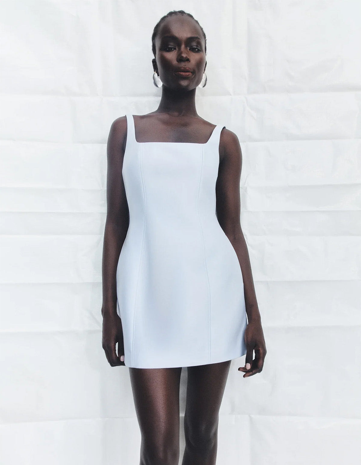 Otis Square Neck Mini Dress - Sky