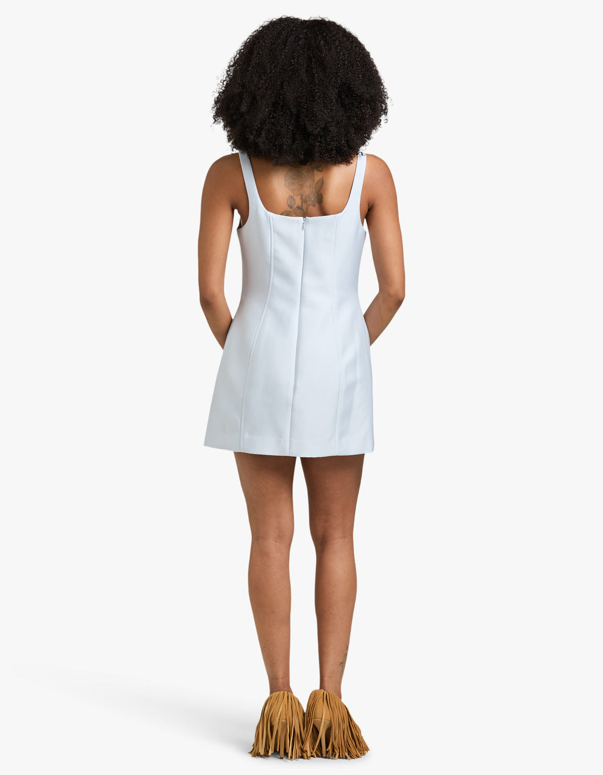 Otis Square Neck Mini Dress - Sky