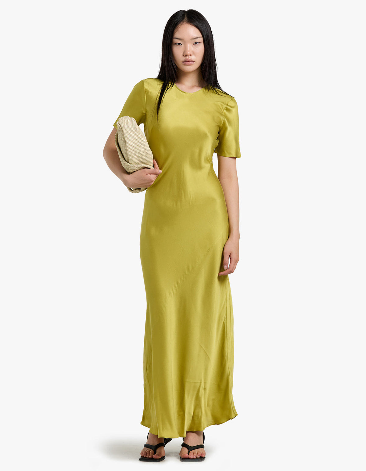 Short Sleeve Bias Dress - Cactus