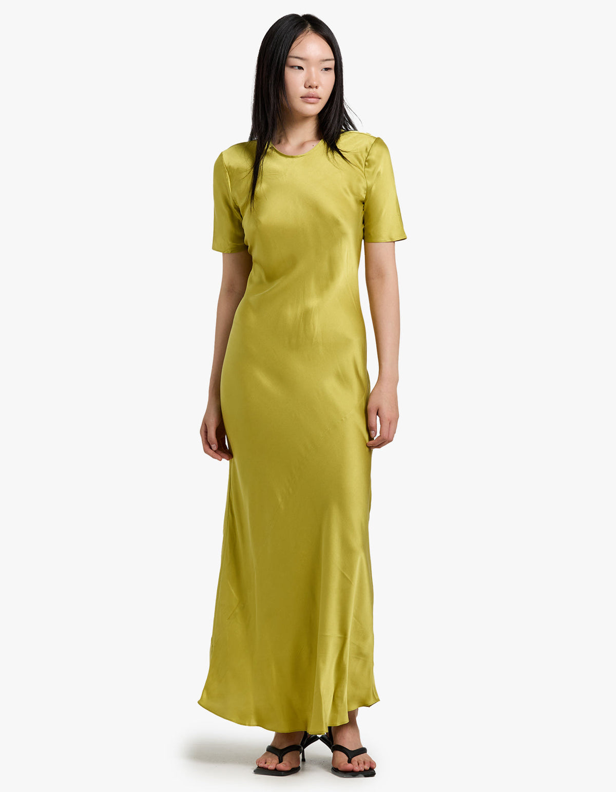 Short Sleeve Bias Dress - Cactus