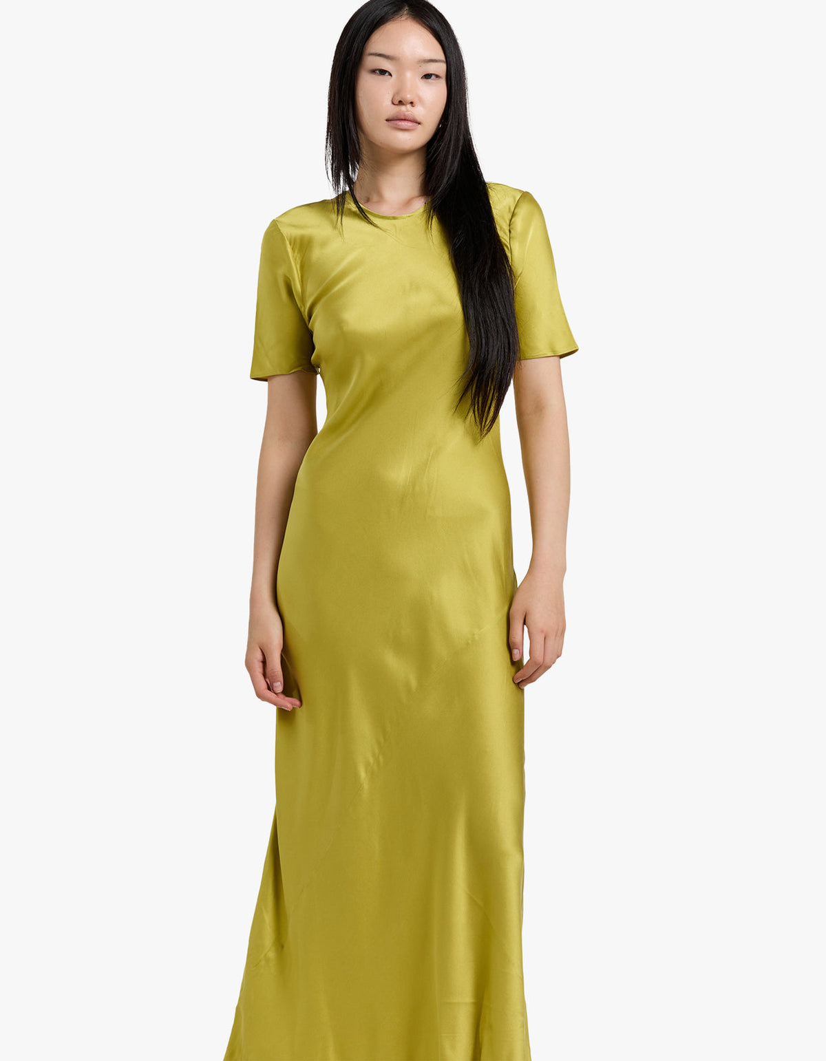 Short Sleeve Bias Dress - Cactus