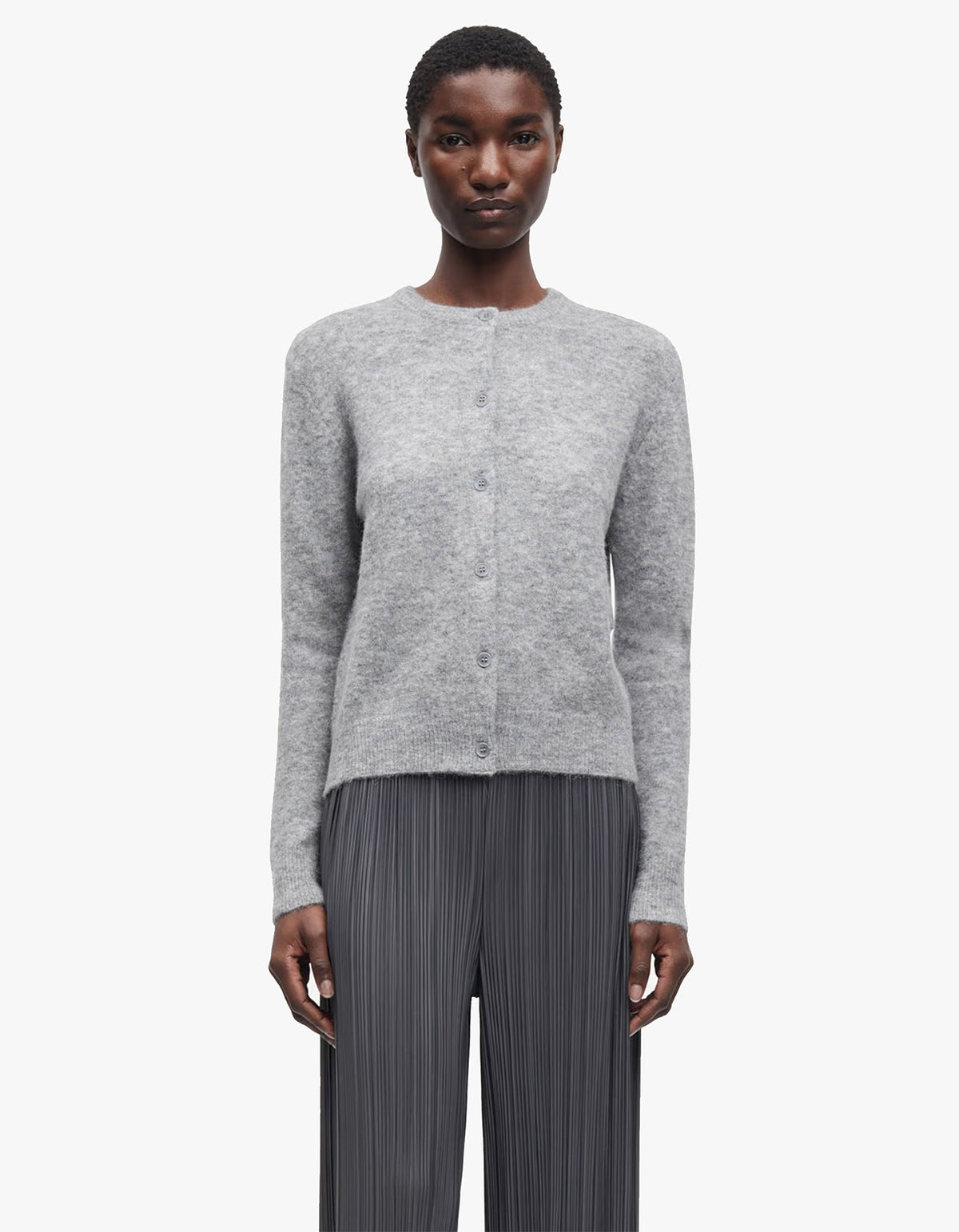 Nor Short Cardigan 7355 - Grey Mel