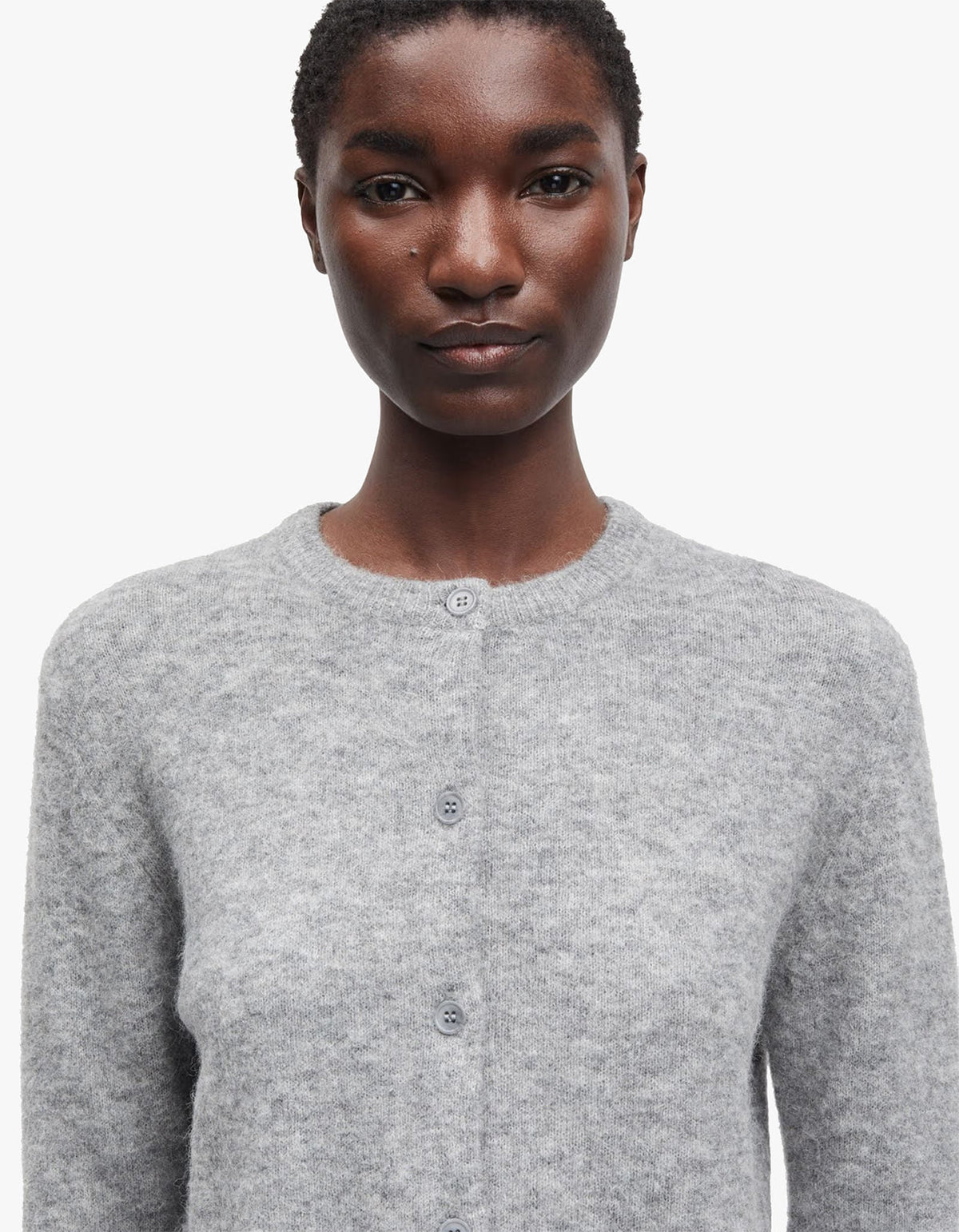 Nor Short Cardigan 7355 - Grey Mel