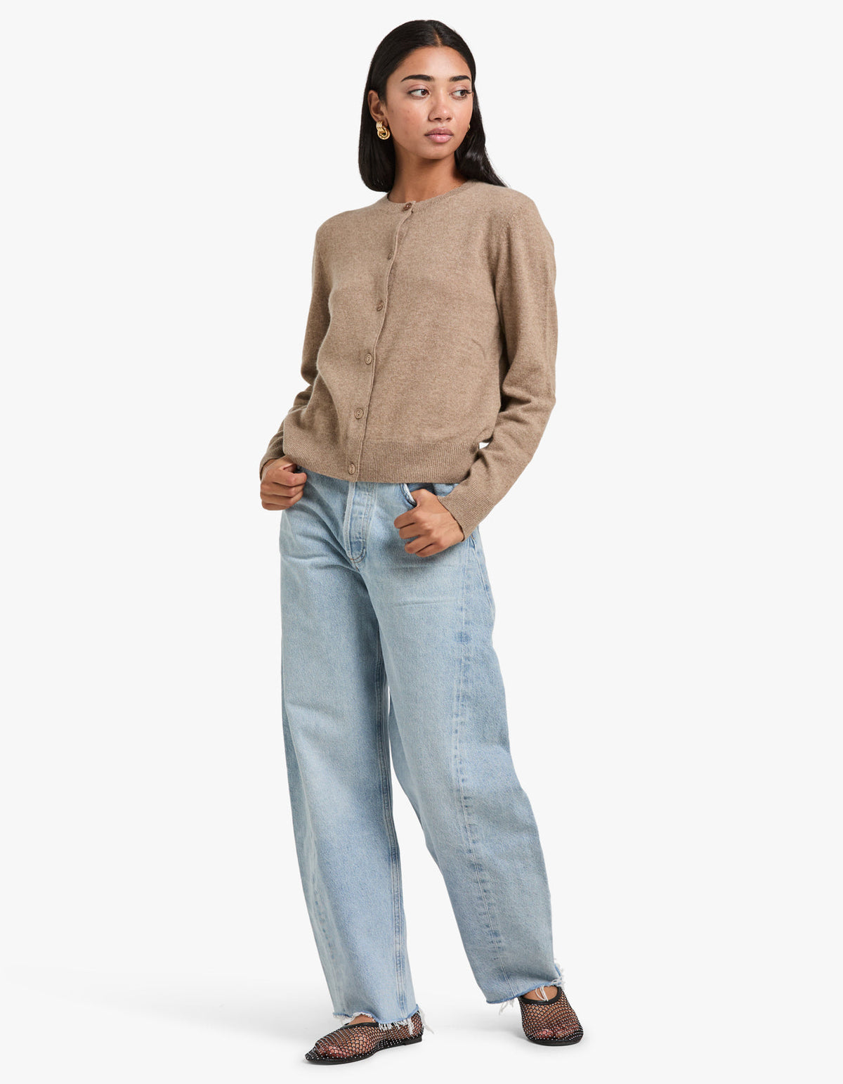 Saboston Cashmere Cardigan 6305 - Greige Mel