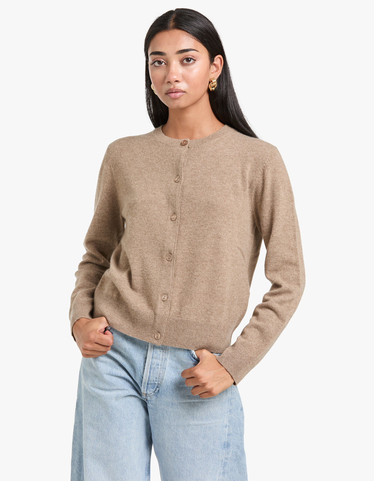 Saboston Cashmere Cardigan 6305 - Greige Mel