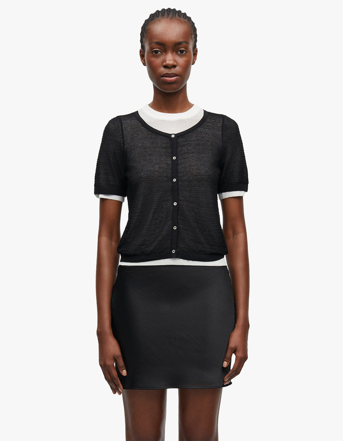 Sapena S/S Cardigan 15635 - Black