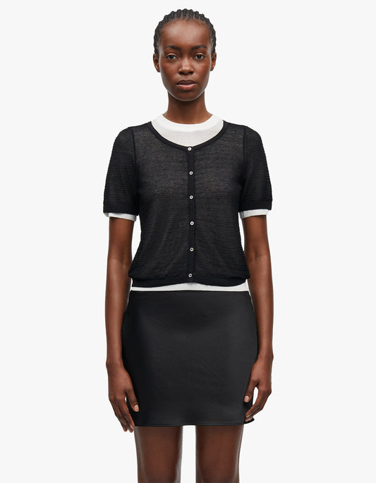 Sapena S/S Cardigan 15635 - Black
