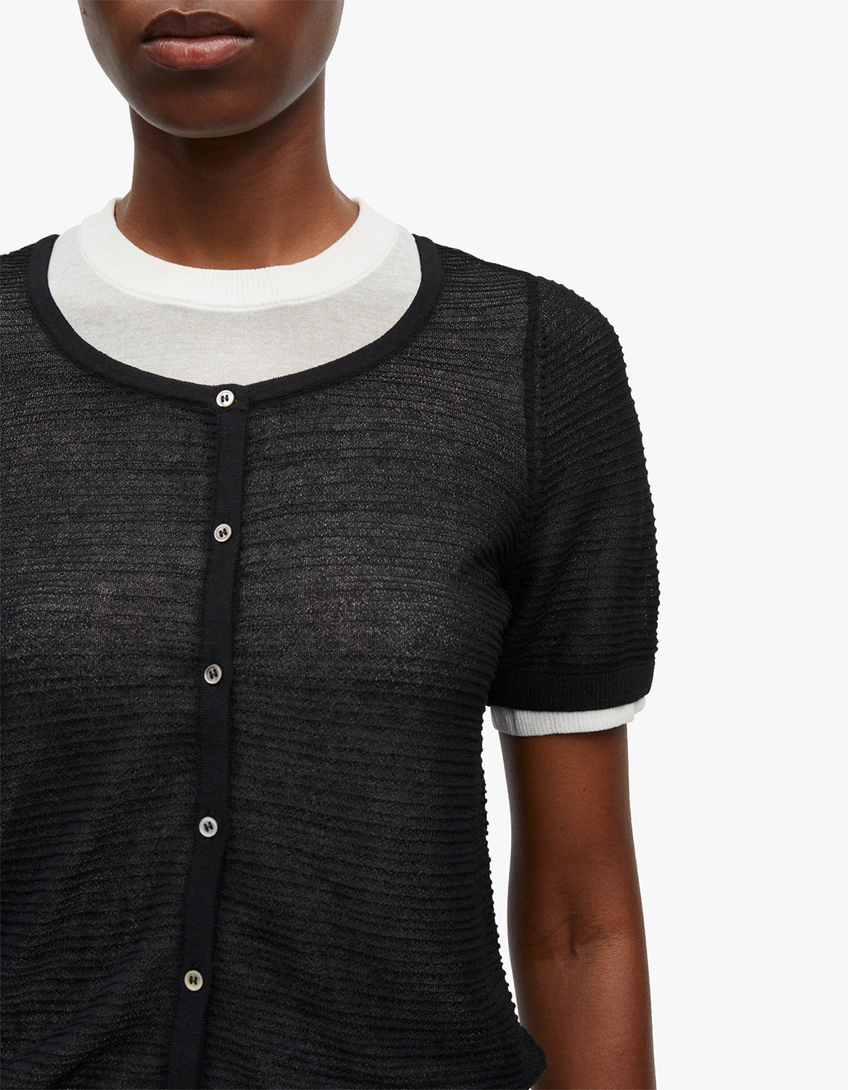 Sapena S/S Cardigan 15635 - Black