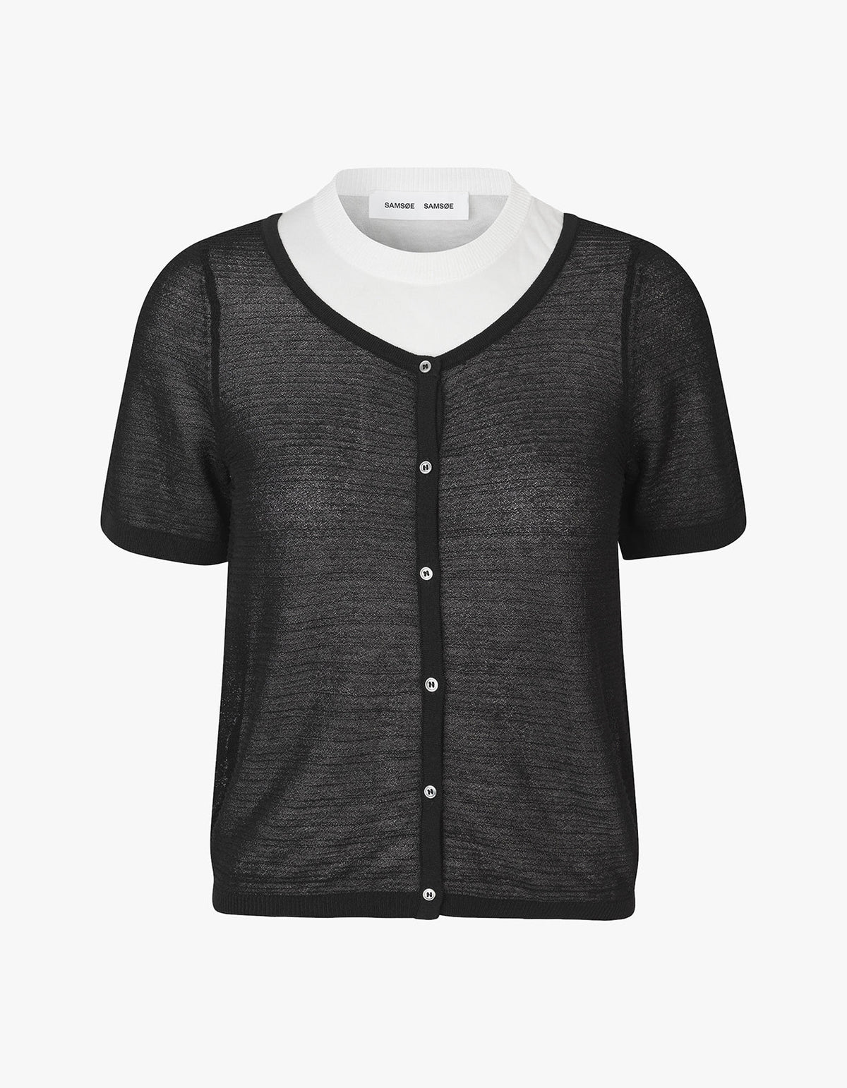 Sapena S/S Cardigan 15635 - Black