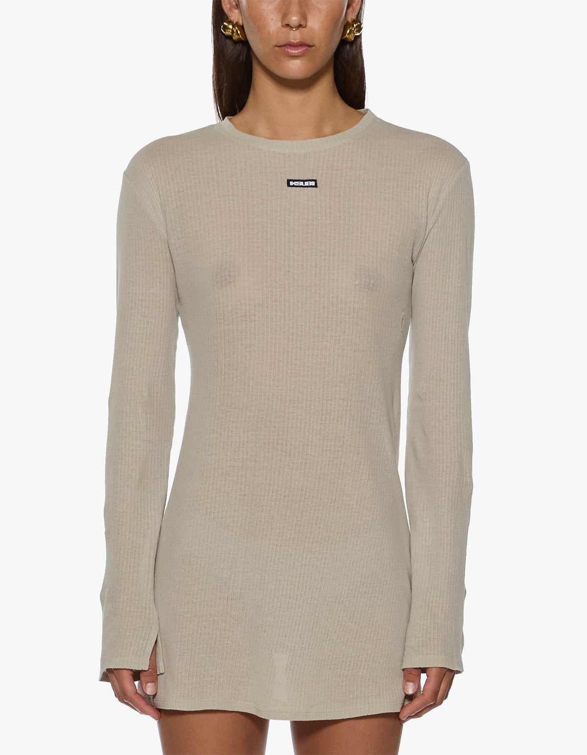 Crawford L/S Mini Dress - Taupe