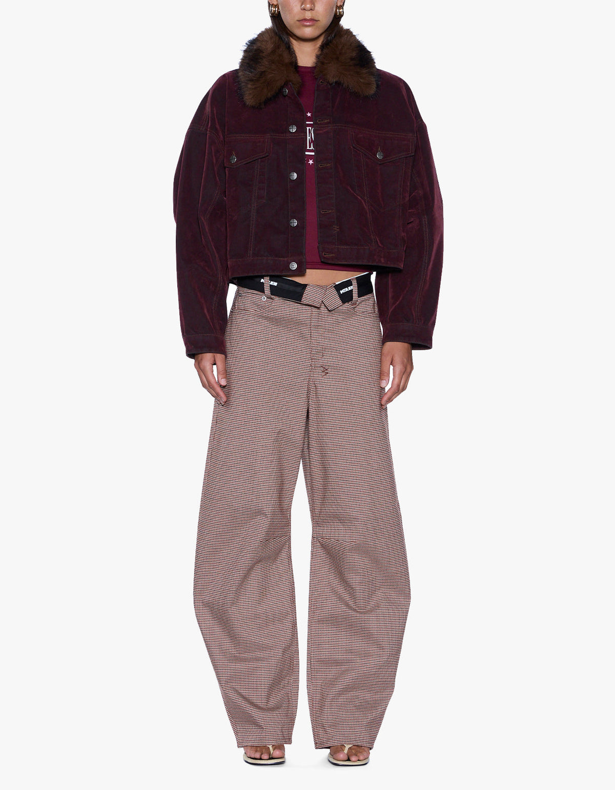 Barrel Trouser Flip - Houndstooth