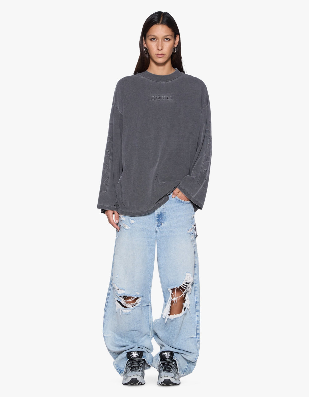 Sott Altar Boyfriend L/S Tee - Charcoal