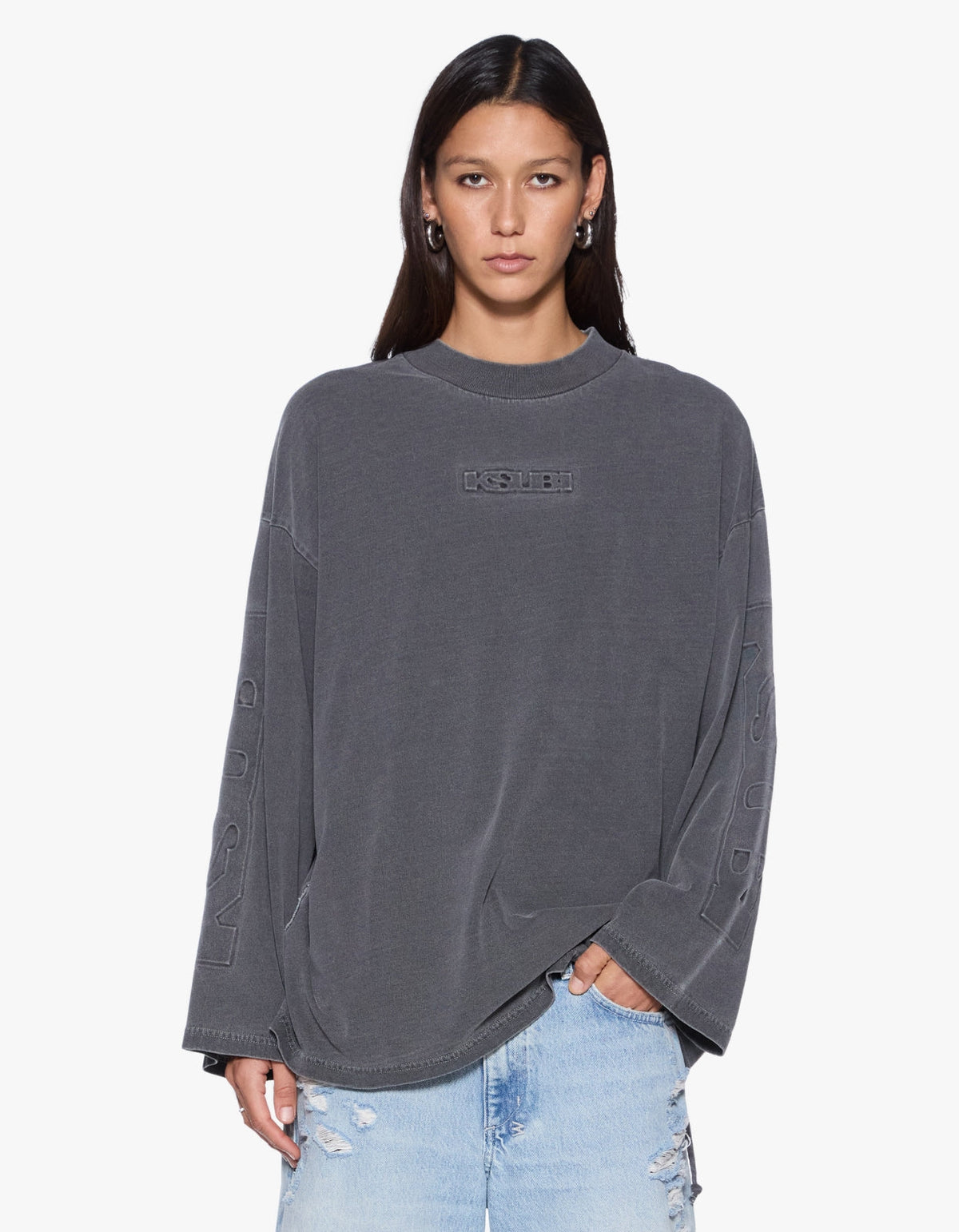 Sott Altar Boyfriend L/S Tee - Charcoal