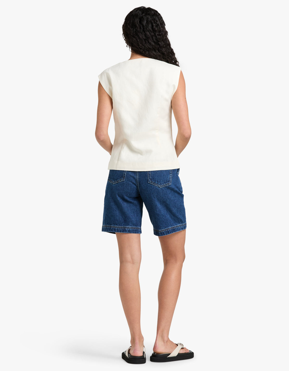 Minimal Tailored Vest - Ivory