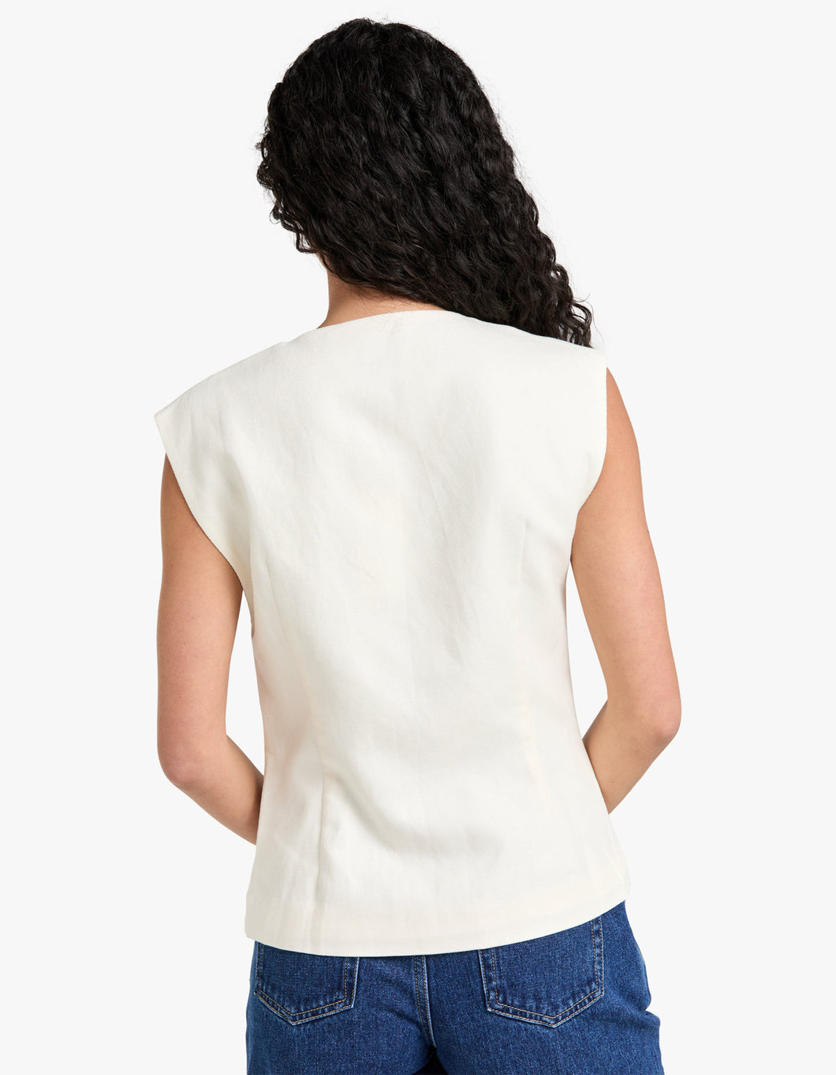 Minimal Tailored Vest - Ivory