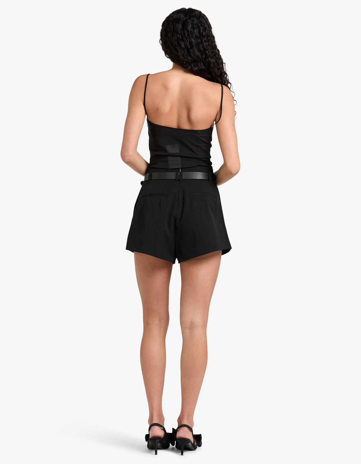 Paperbag Waist Shorts - Black