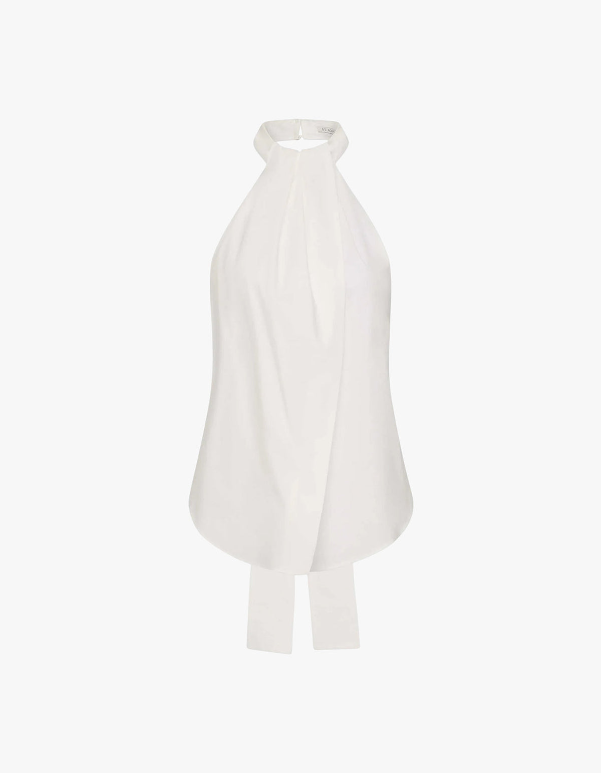 Oxford Halter Tie Back Top - White