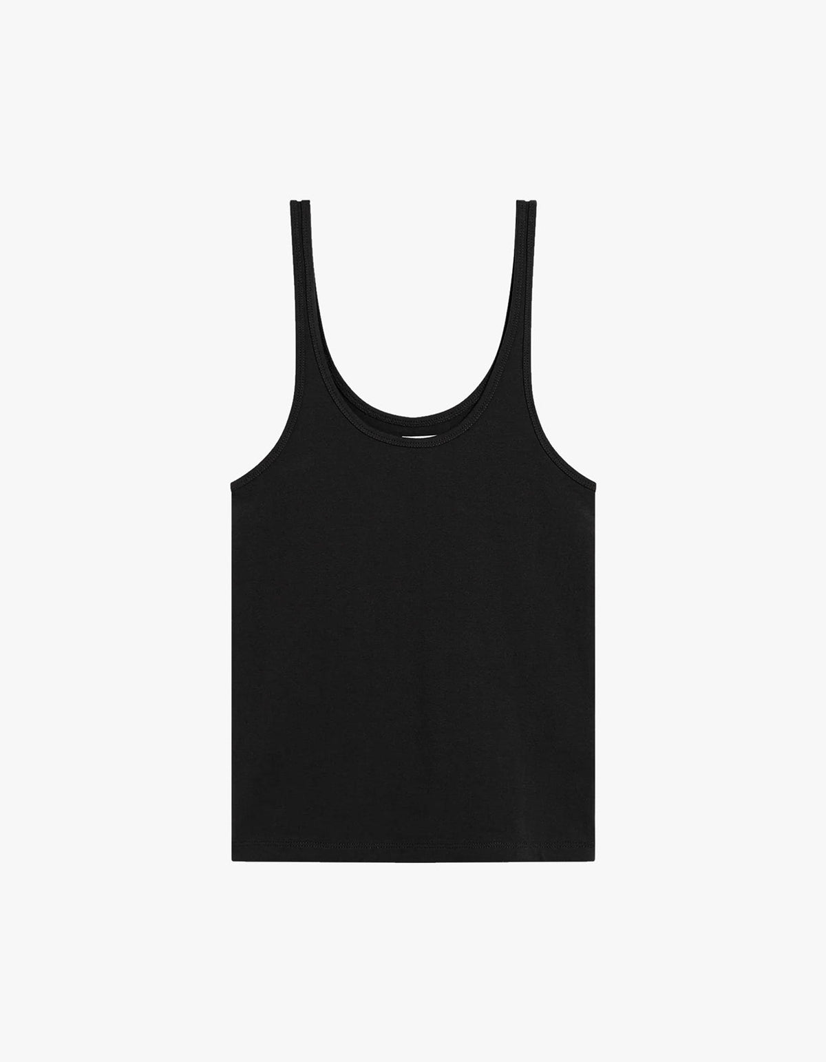 Soft Jersey Slim Scoop Tank - Jet Black
